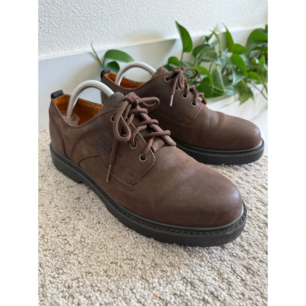 Timberland Stormbuck Plain Toe Oxford Leather Shoes Brown 95040 Men 10.5
